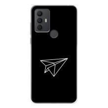 Чехол с картинками на черном фоне для TCL 30 SE – Самолетик