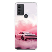 Чехол с авто Порше для TCL 30 SE – Розовый Порше