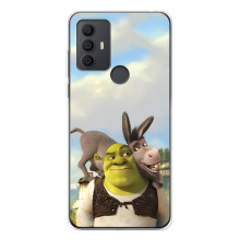 Чехол с мультфильмом Шрек на TCL 30 SE – Шрек и осел
