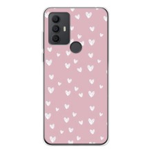 Чохол з розовим принтом для TCL 30 SE (Сердечки на рожевому)