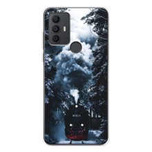 Новорічні, Святкові Чохли для TCL 30 SE - 2024 год (Зимовий потяг)