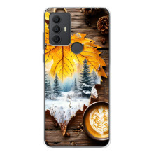 Чехол с уникальным дизайном «Осень с кофе» для TCL 30 SE – Осенне-зимнее кофе