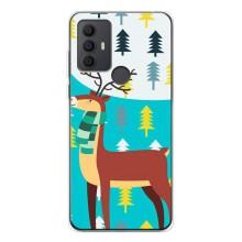 Силиконовый бампер с картинкой животных для TCL 30 SE (Олень с шарфом)