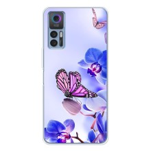 Чехлы с Цветами для TCL 30 (VPrint) (Бабочка на цветочке)