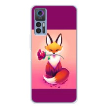 Чехлы с картинкой Лисички для TCL 30 (VPrint) (Лисичка с розочкой)