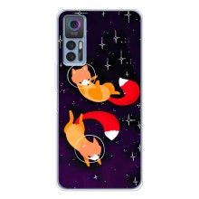 Чехлы с картинкой Лисички для TCL 30 (VPrint) (Лисички космонавты)