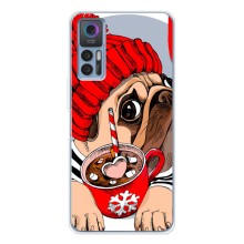 Чехлы с собаками для TCL 30 (VPrint) (Собачка в шапке)
