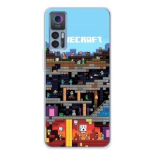 Чехол Майнкрафт на TCL 30 (AlphaPrint) Minecraft (фон Minecraft)