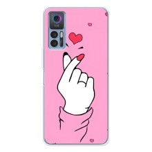 Чехол с принтом для TCL 30 (AlphaPrint - Знак сердечка) (Знак Love)