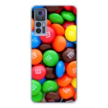 Чехол с изображением  вкусной еды для TCL 30 (Разноцветные M&M'S)