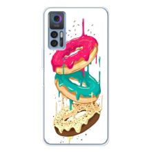 Чехол с изображением  вкусной еды для TCL 30 (Сочные пончики)