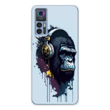 Чехол с Обезьянами TCL 30 - (AlphaPrint) (Горилла в наушниках)