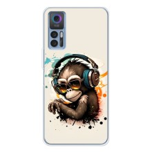 Чехол с Обезьянами TCL 30 - (AlphaPrint) (Макака в наушниках)