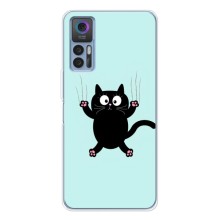 Чехол с принтом для TCL 30 (AlphaPrint) Модные коты (Падающий кот)