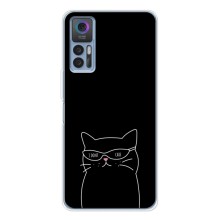 Чехол с рисунком кот на TCL 30 (Равнодушный кот)