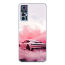 Чехол с авто Порше для TCL 30 – Розовый Порше