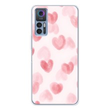 Чехол с розовым рисунком для TCL 30 (Розовые сердечки)