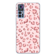 Чехол с розовым рисунком для TCL 30 (Розовый леопард)