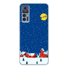 Силиконовый бампер на рождество для TCL 30 (Город в снегу)