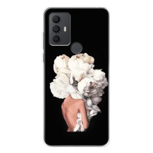 Чехлы (ART) Цветы на TCL 306 (VPrint) (Білі квіти)