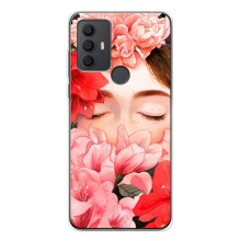 Чехлы (ART) Цветы на TCL 306 (VPrint) (Очі в квітах)
