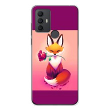 Чохли з картинкою Лисичка для TCL 306 (VPrint) (Лиса з трояндою)