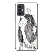 Чохол з друком для TCL 306 - (Мода) (AlphaPrint) (Фото дівчини)