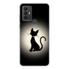 Чохол з принтом для TCL 306 (AlphaPrint) Модні коти (Силует котика)