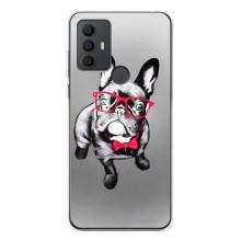 Чехол (ТПУ) Милые собачки для TCL 306 – Бульдог в очках
