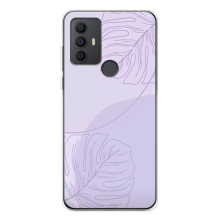 Чохол квітковий дизайн для TCL 306 – Монстера фіолетова