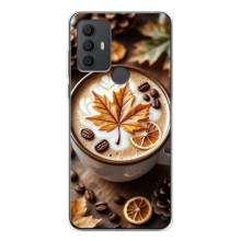 Чехол с уникальным дизайном «Осень с кофе» для TCL 306 – Пряный кофе