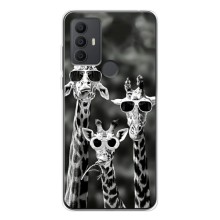 Силіконовий чохол з КАРТИНКАМИ літо для TCL 306 (AlphaPrint) (Жирафи в окулярах)