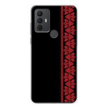 Силиконовый Чехол на TCL 306 (Красная Вышиванка)