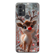 Яркий чехол для TCL 306 с Зимними Оленятами