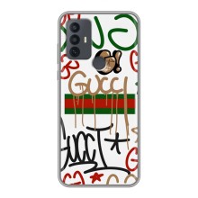 Бренднові Чохли для TCL 30E - (PREMIUMPrint) (Стиль GUUCI)