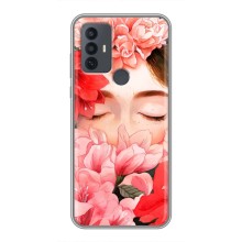 Чехлы (ART) Цветы на TCL 30E (VPrint) (Очі в квітах)