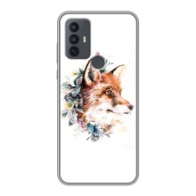 Чохли з картинкою Лисичка для TCL 30E (VPrint) (Лиса в квітах)