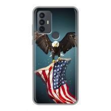 Чехол Флаг USA для TCL 30E – Орел и флаг