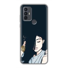 Чохол з друком для TCL 30E - (Мода) (AlphaPrint) (Гарна дівчина)