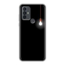 Чехол с картинками на черном фоне для TCL 30E – Лампочка