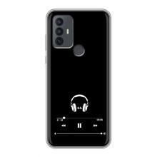 Чехол с картинками на черном фоне для TCL 30E – Плеер