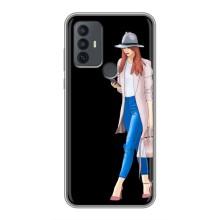Чехол с картинкой Модные Девчонки TCL 30E – Девушка со смартфоном
