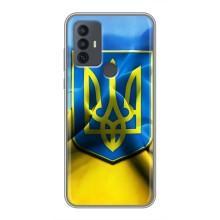Чехол с картинкой (Патриотический ГЕРБ) на TCL 30E (Герб и Флаг Украины)