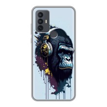 Чохол з Мавпами TCL 30E - (AlphaPrint) (Горила в навушниках)