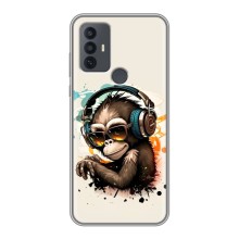 Чохол з Мавпами TCL 30E - (AlphaPrint) (Макака в навушниках)