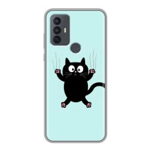Чохол з принтом для TCL 30E (AlphaPrint) Модні коти (Падаючий кіт)