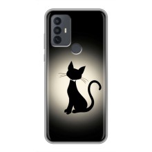 Чохол з принтом для TCL 30E (AlphaPrint) Модні коти (Силует котика)