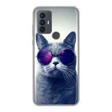 Чохол з принтом для TCL 30E (AlphaPrint) Модні коти (Стильний кіт)