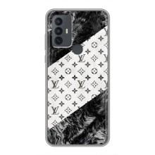 Чехол Стиль Louis Vuitton на TCL 30E – LV на белом