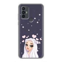 Чехол Стильные девушки на TCL 30E (Девушка и сердечки)